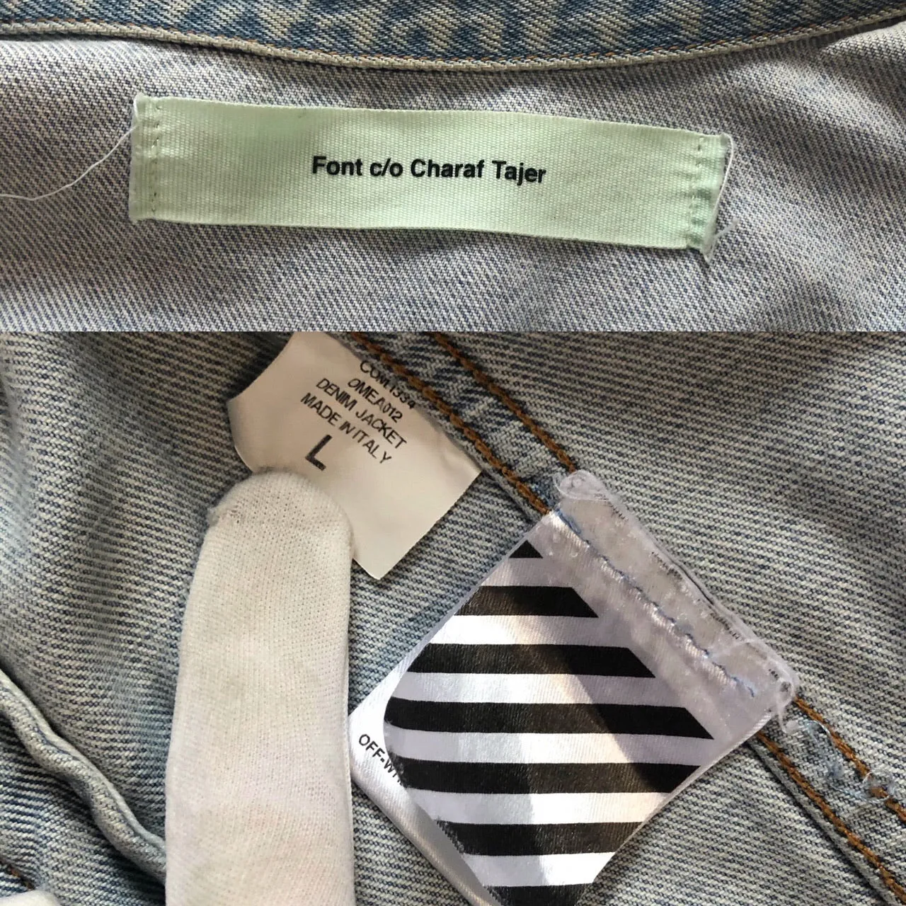 Off-White ‘the end’ light wash denim jacket