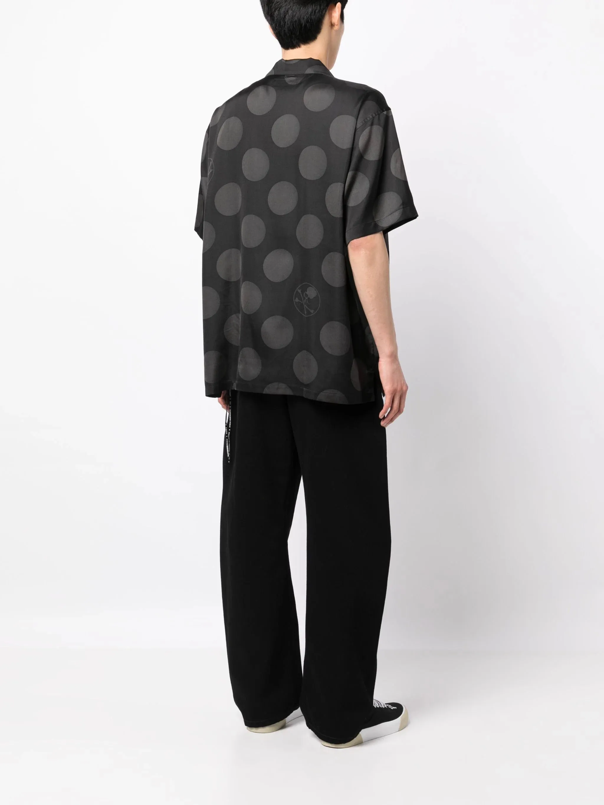 Open Collar Polka Dot Shirt