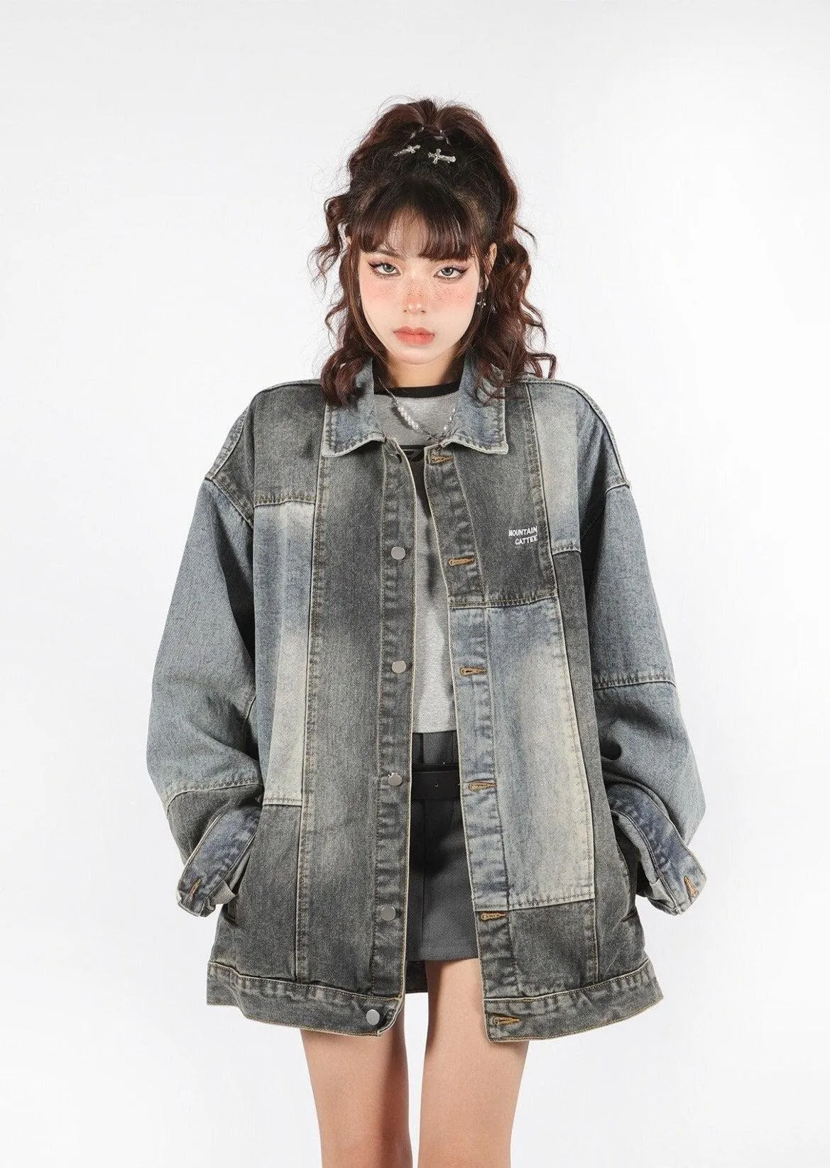 Patchwork Oversized Denim Jacket