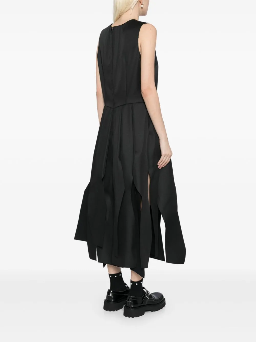 Pleated Hem Sleeveless Dress