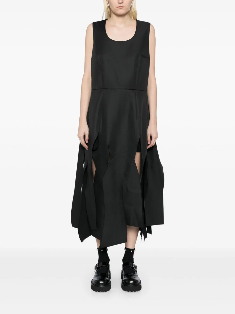 Pleated Hem Sleeveless Dress