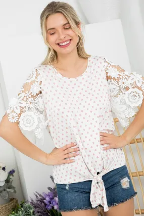 Polka dot lace top