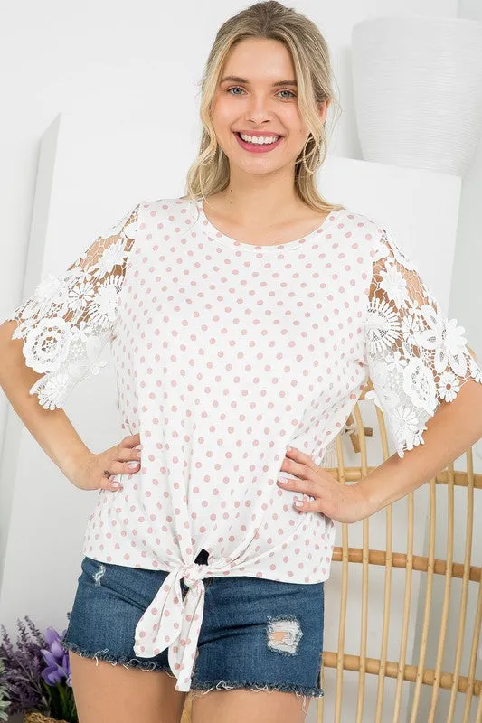 Polka dot lace top