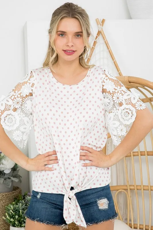 Polka dot lace top