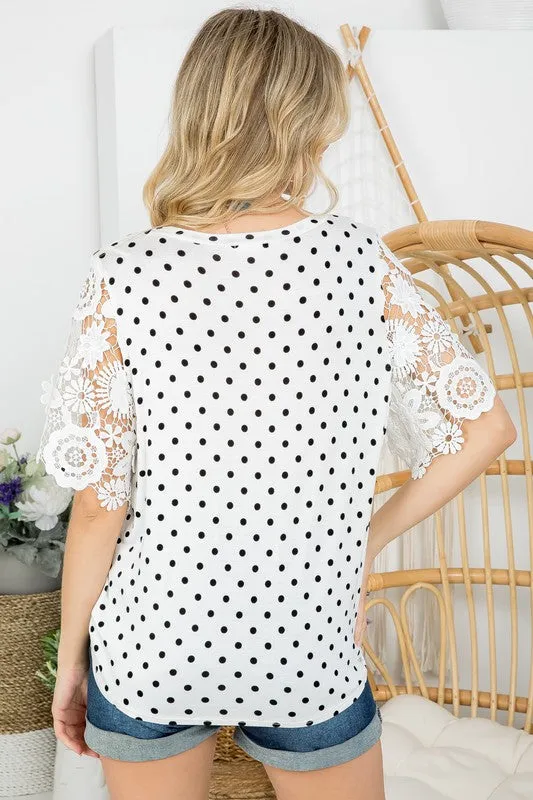 Polka dot lace top