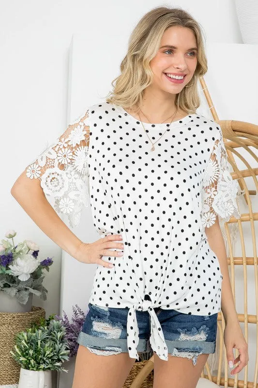 Polka dot lace top