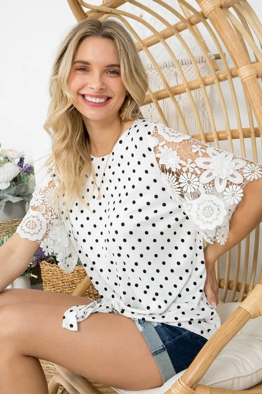 Polka dot lace top