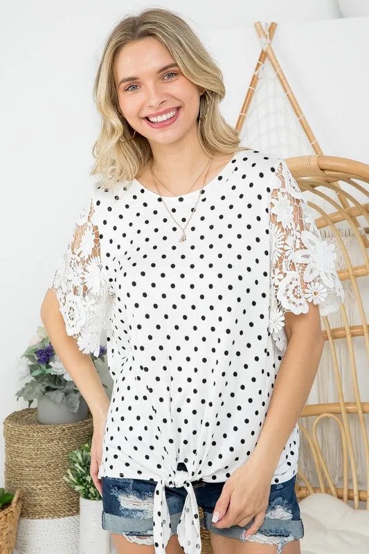 Polka dot lace top