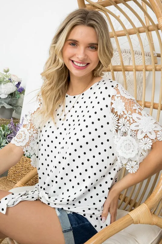 Polka dot lace top