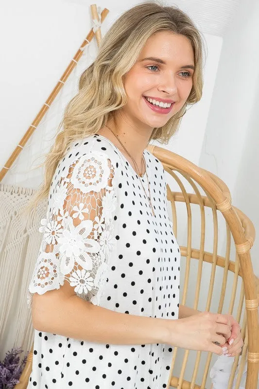 Polka dot lace top