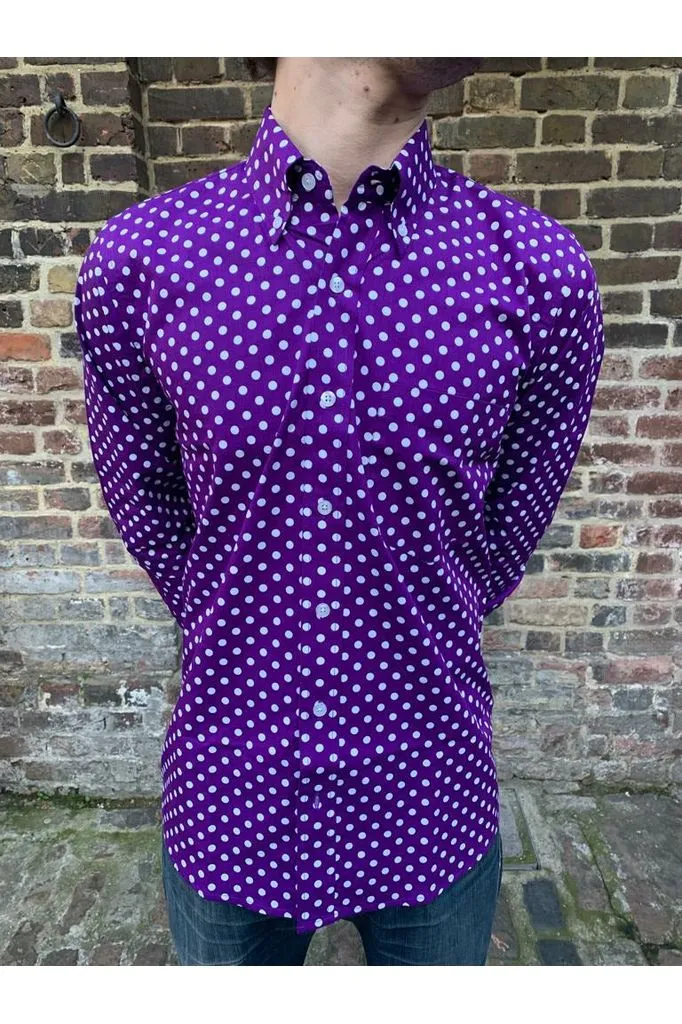 Relco - Polkadot Purple & White  - Shirt