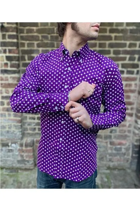 Relco - Polkadot Purple & White  - Shirt