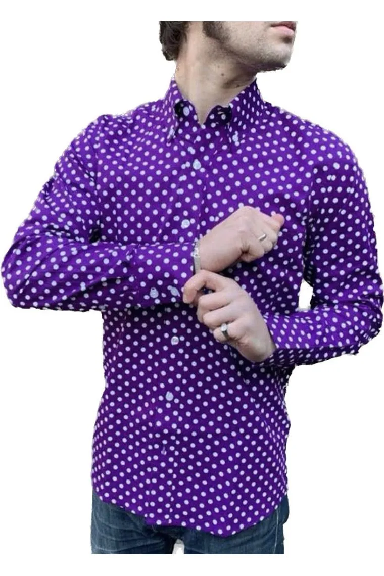 Relco - Polkadot Purple & White  - Shirt