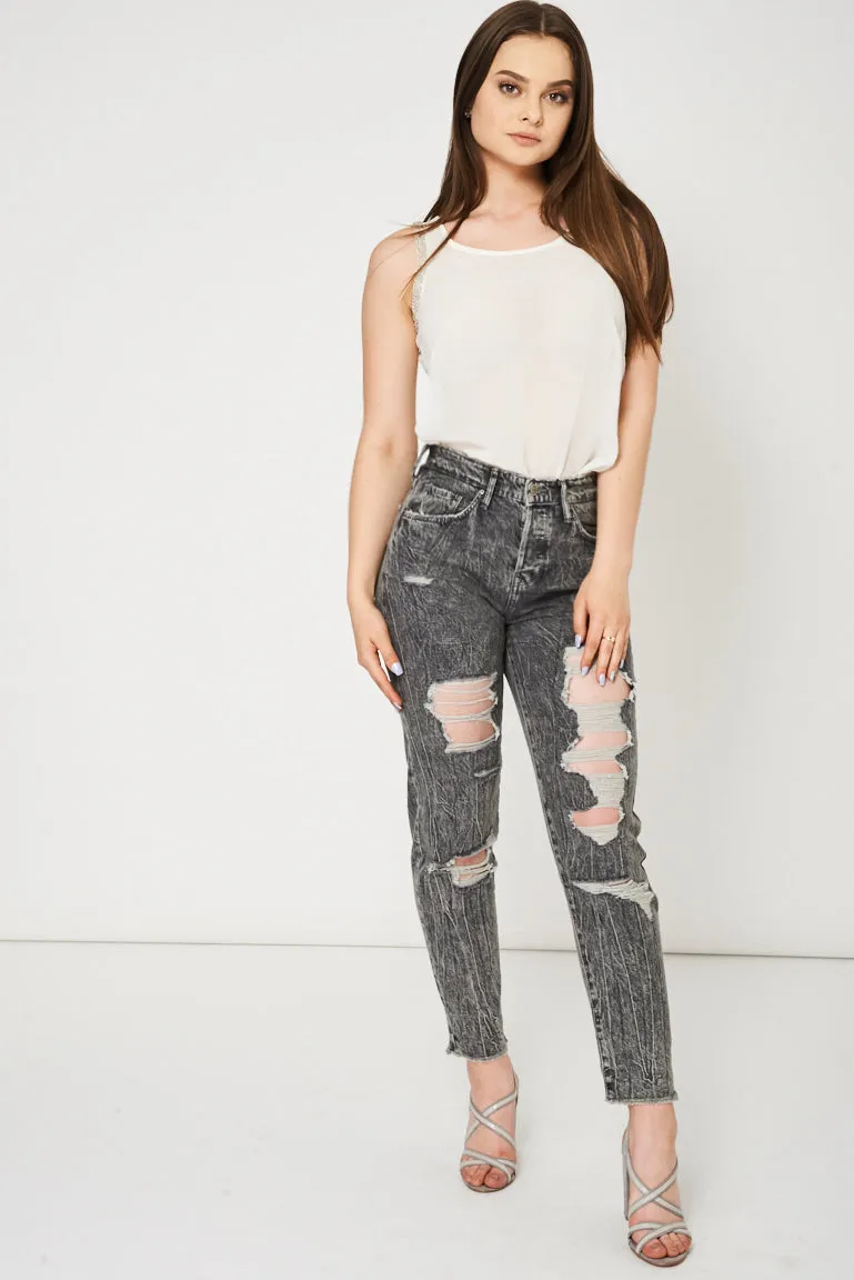 Ripped Straight Jeans Ex-Branded