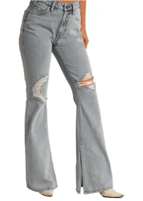 Rock & Roll Cowgirl Women's High Rise Flare Jeans RRWD6HR14N