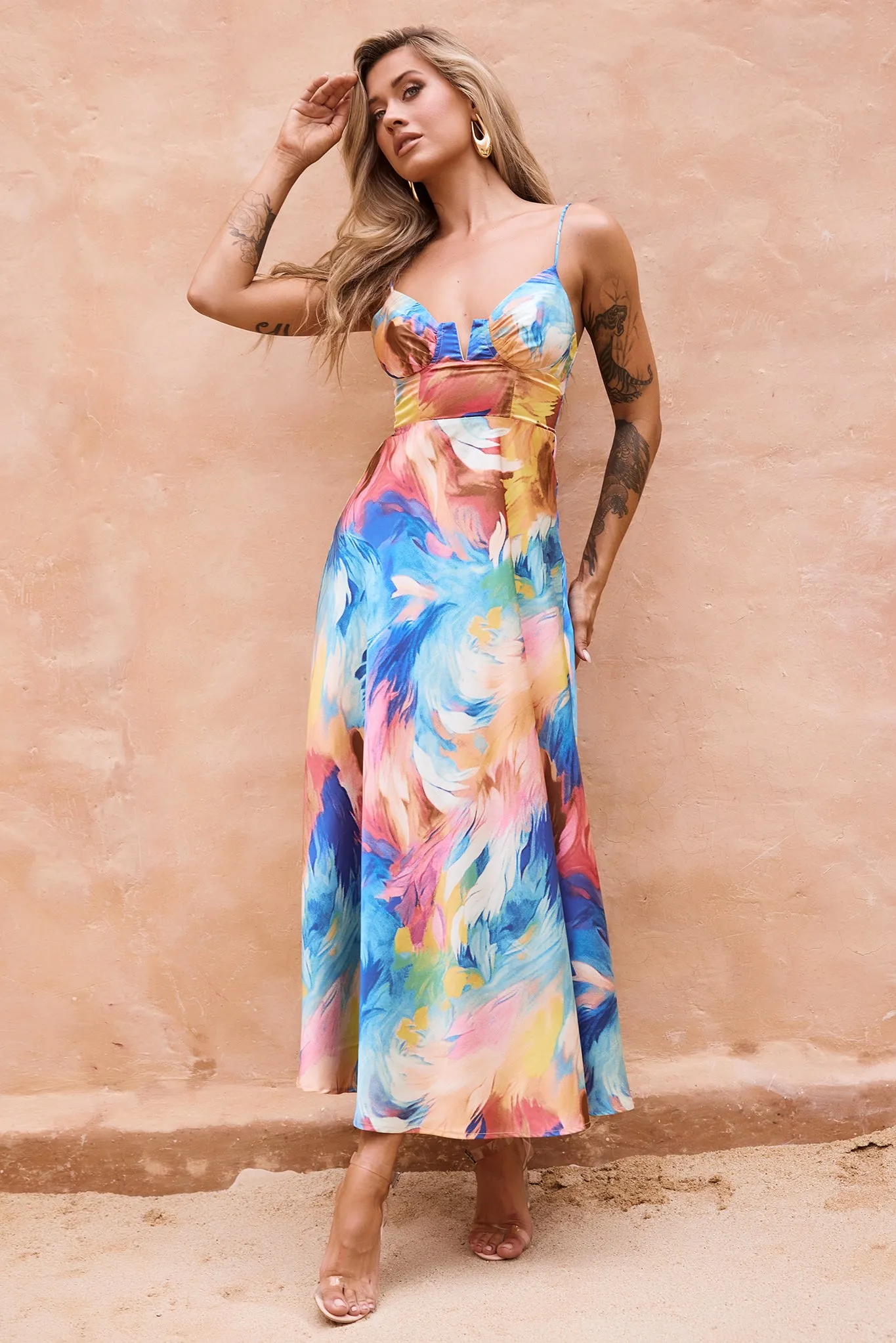 Send Love Maxi Dress - Blue Multi