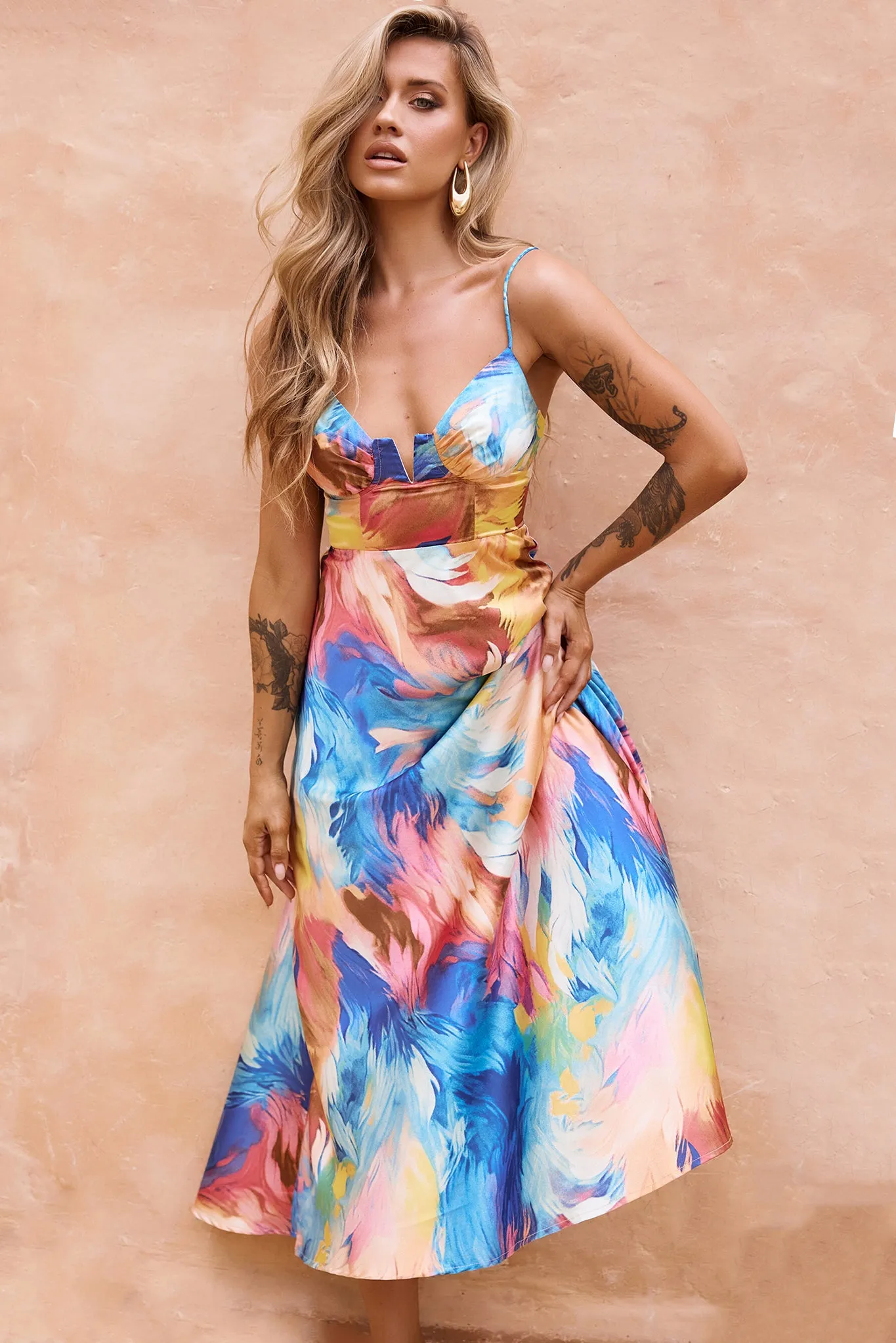 Send Love Maxi Dress - Blue Multi