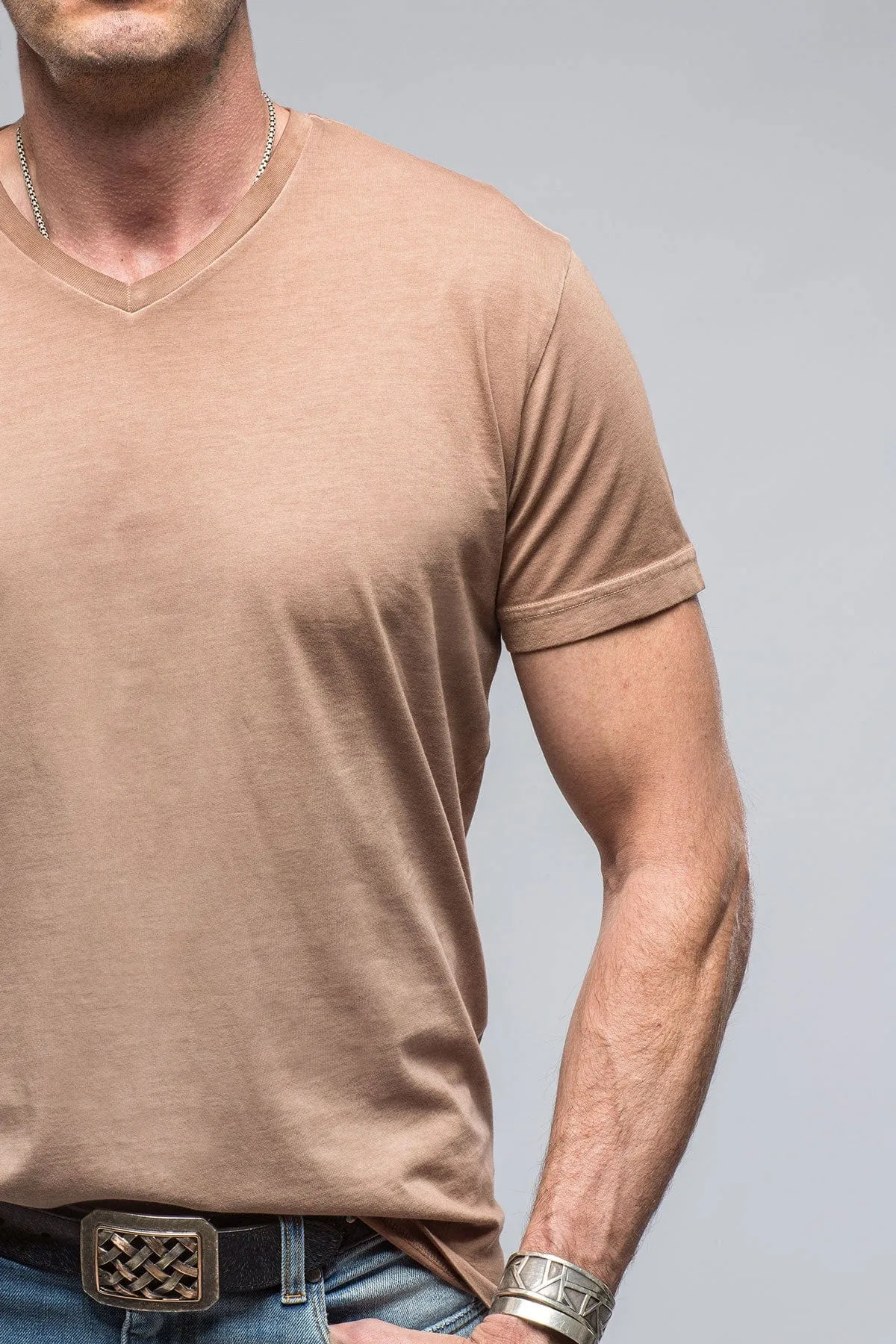 Siena Cotton V Neck In Coffee