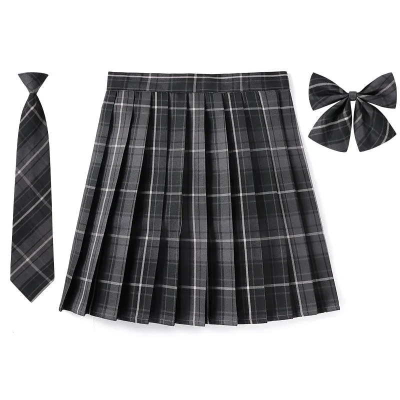 [Silent Black] JK vintage plaid uniform skirt