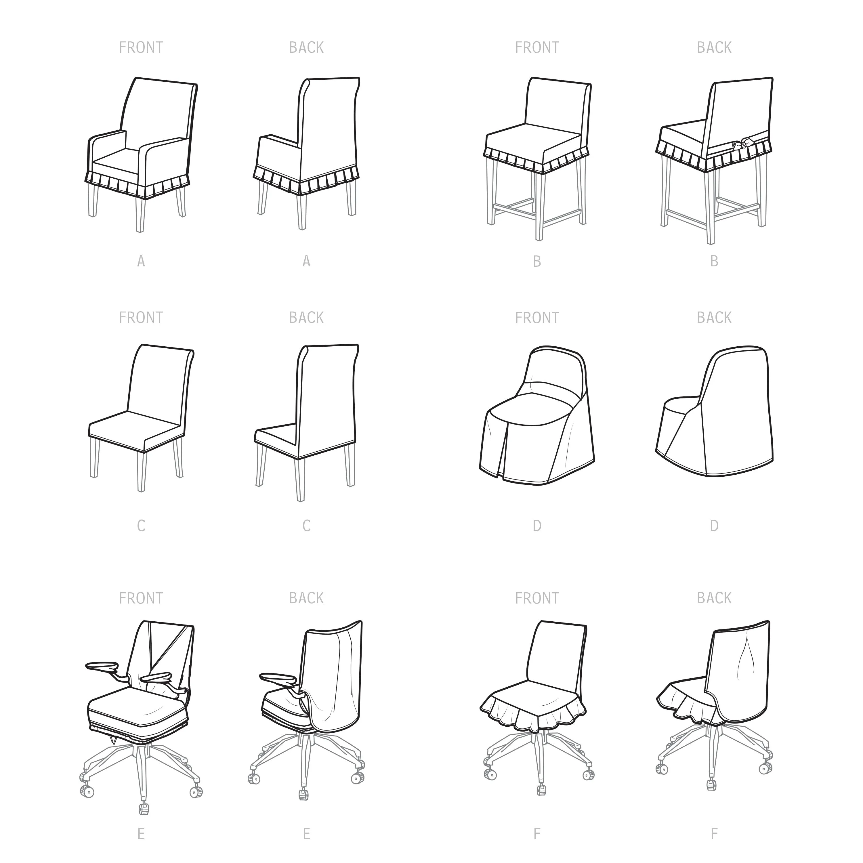 Simplicity Pattern S9495 Chair Slipcovers