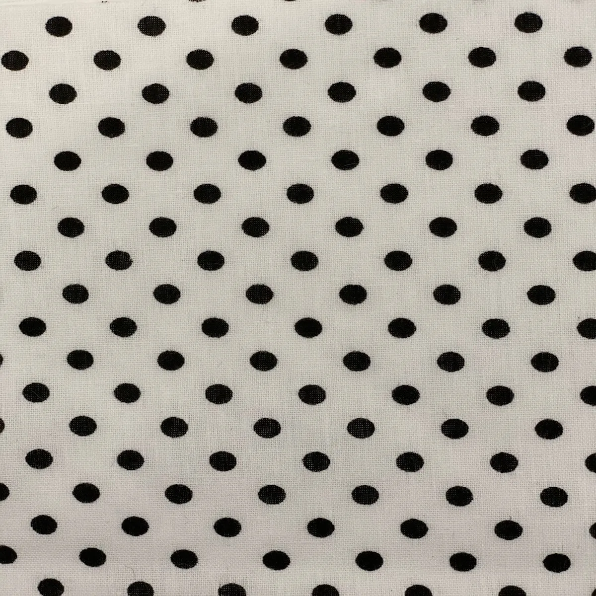 White Black Mini Polka Dot Poly Cotton Fabric