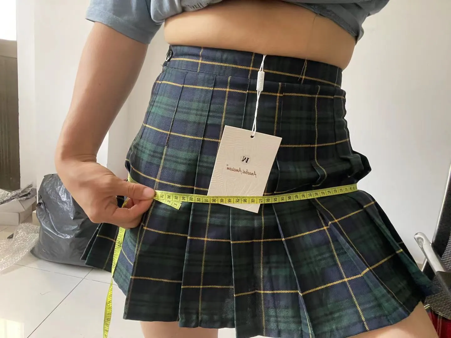 Wjczt New Harajuku Tartan Pink Women Skirt Sexy Plaid Pleated Skirts Mini Dance Skirt Side Button High Waist School Skirts Female