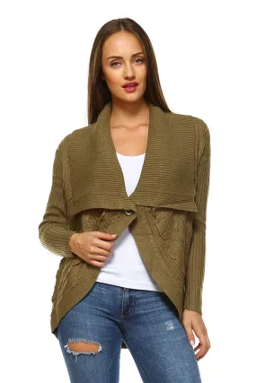 Women's Textured Open Front Cardigan