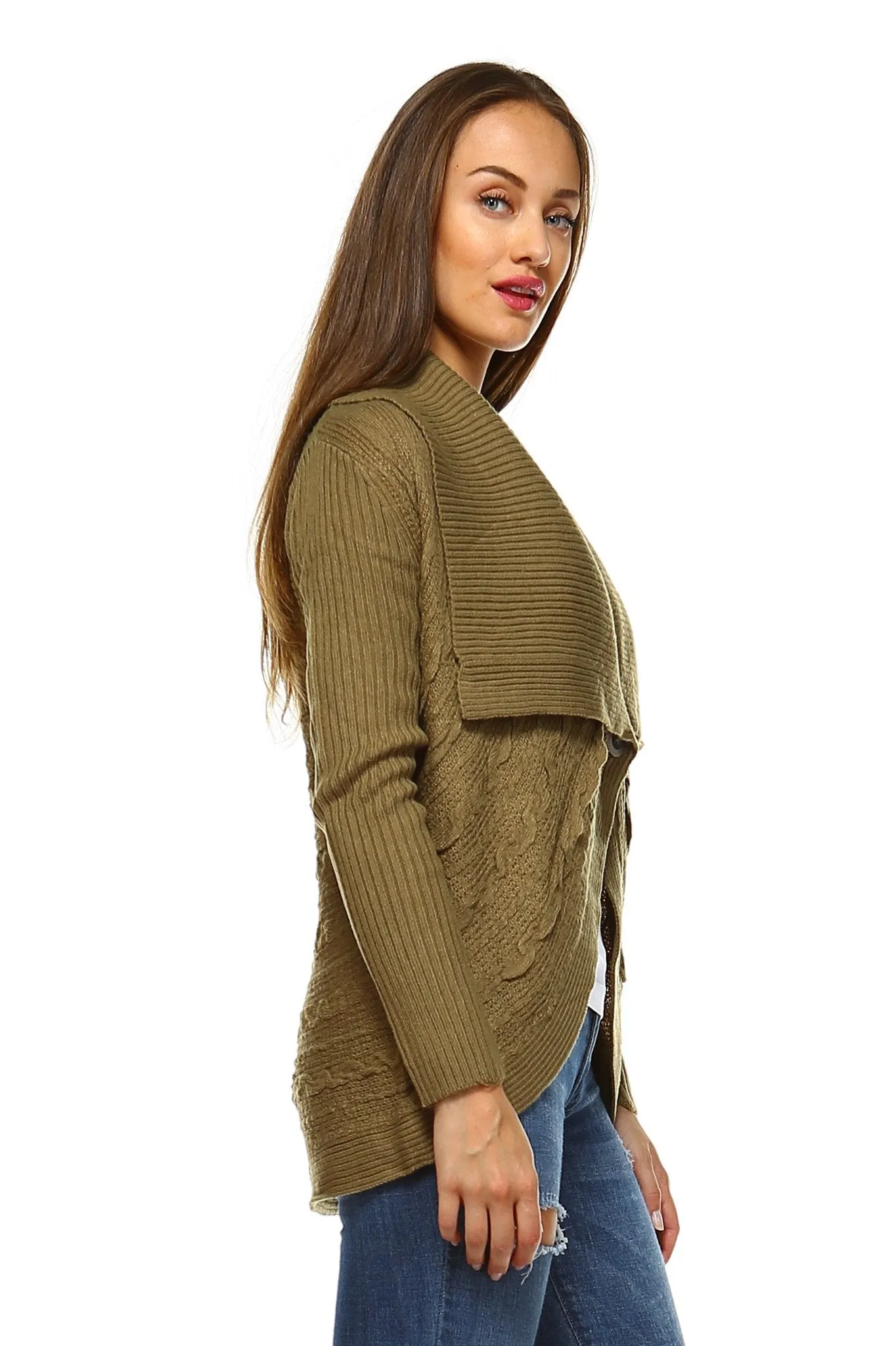 Women's Textured Open Front Cardigan