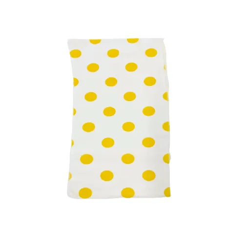 Yellow | White Big Polka Dot Printed Poly Cotton Fabric