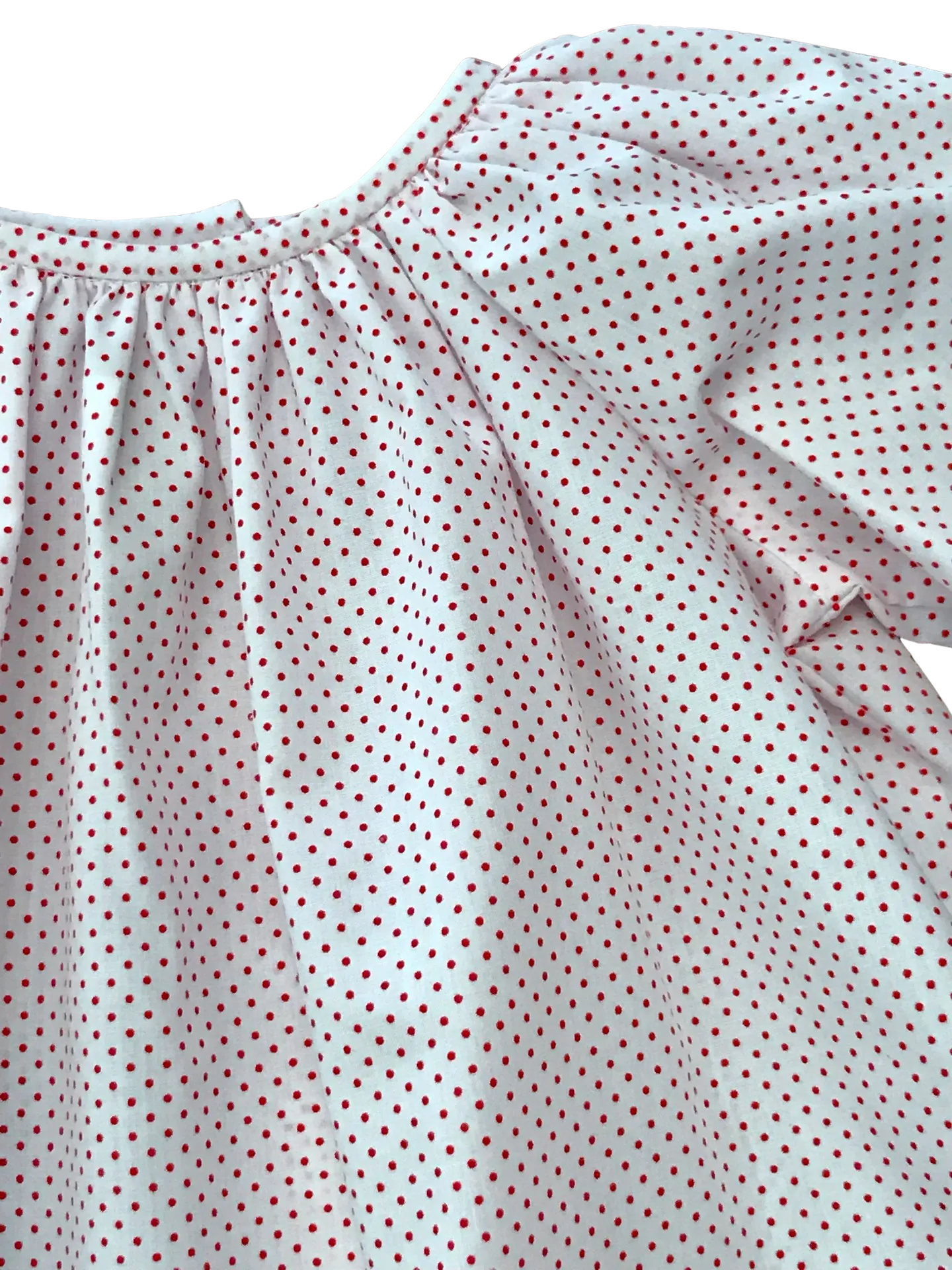 [Z-BLEGWFLSRDBD] Elaine Red Polka Dot Blouse